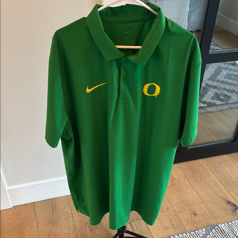 Nike Oregon Ducks Green Polo with Yellow Accents